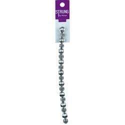 AussieSuperStore Jewellery Making Supplies Strung Beads Round Feature Silver Beads Strung Round Feature Silver | Jewellery Making Beads 9323823192020 BBS16005